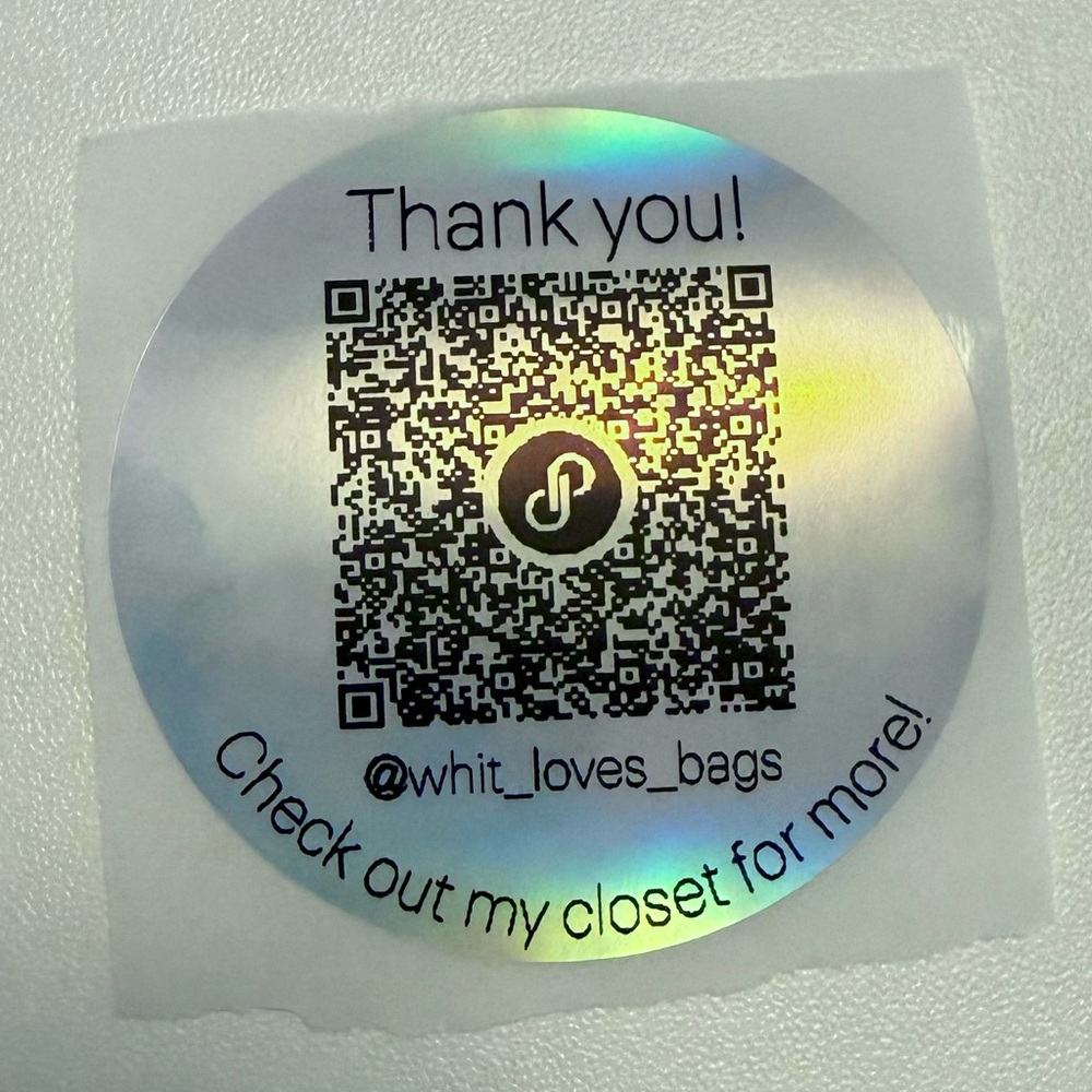 100 Custom 2” Closet QR Code Holographic Silver Waterproof Circle Stickers Rol - Picture 3 of 4